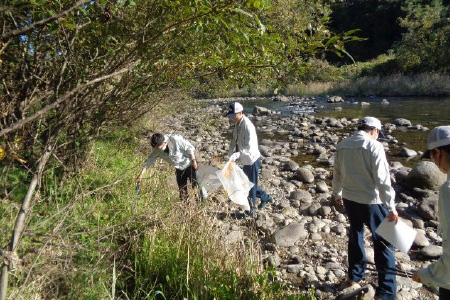 Cleanup efforts along the Hirose River